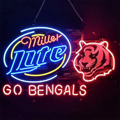 Miller Lite Cincinnati Go Bengals Neon Light Sign Neon Signs Land