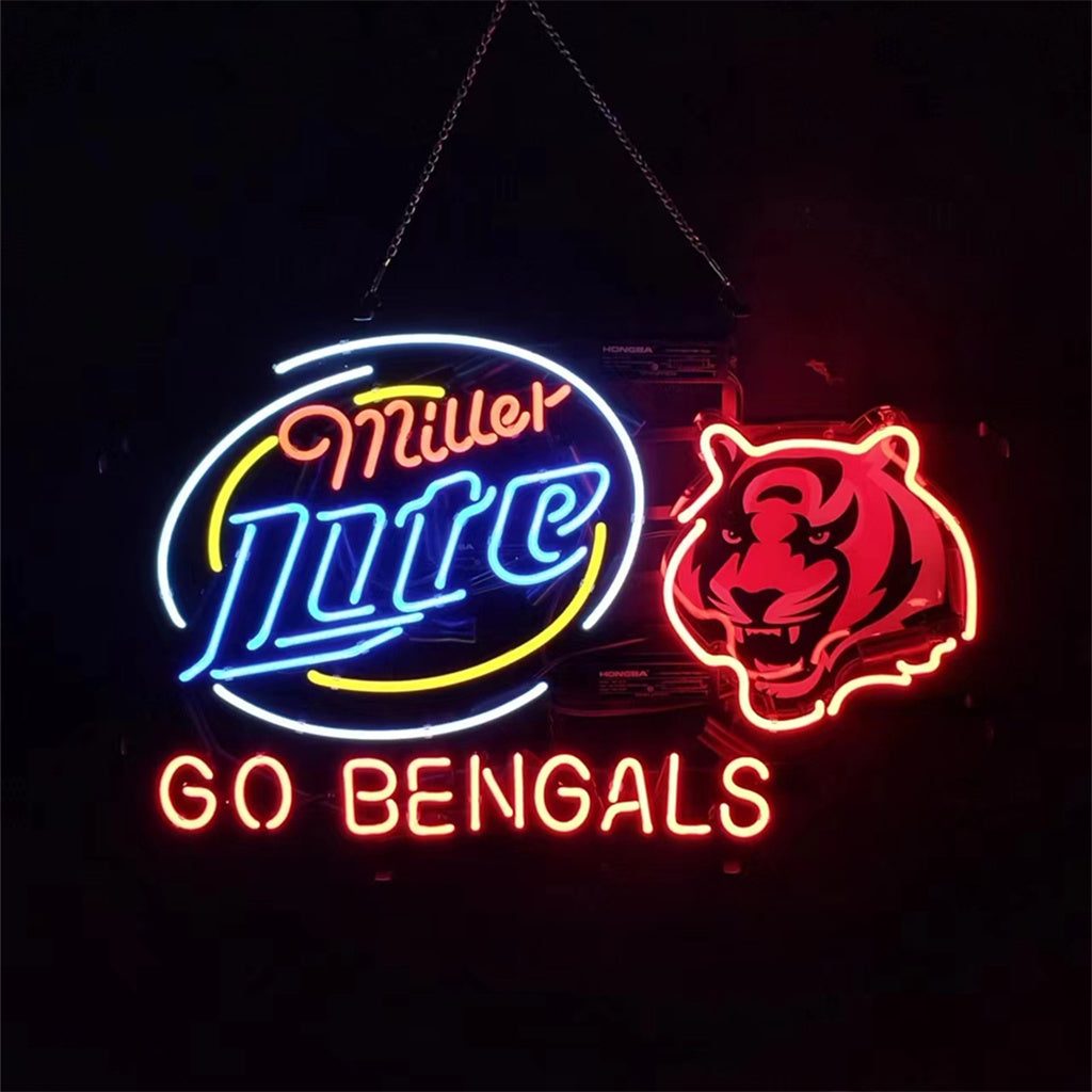 Miller Lite Cincinnati Go Bengals Neon Light Sign Neon Signs Land