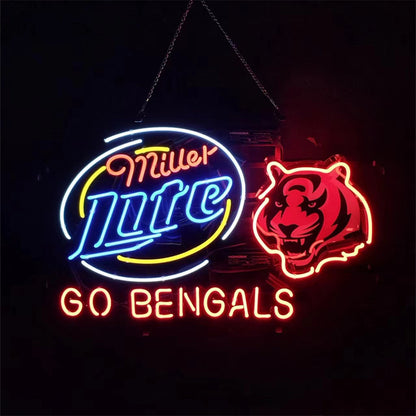 Miller Lite Cincinnati Go Bengals Neon Light Sign Neon Signs Land