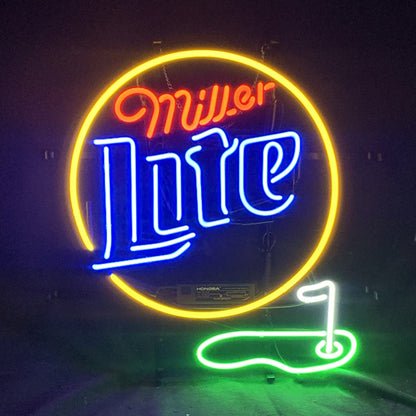 Miller Lite Golf Hole Neon Signs Light Neon Signs Land