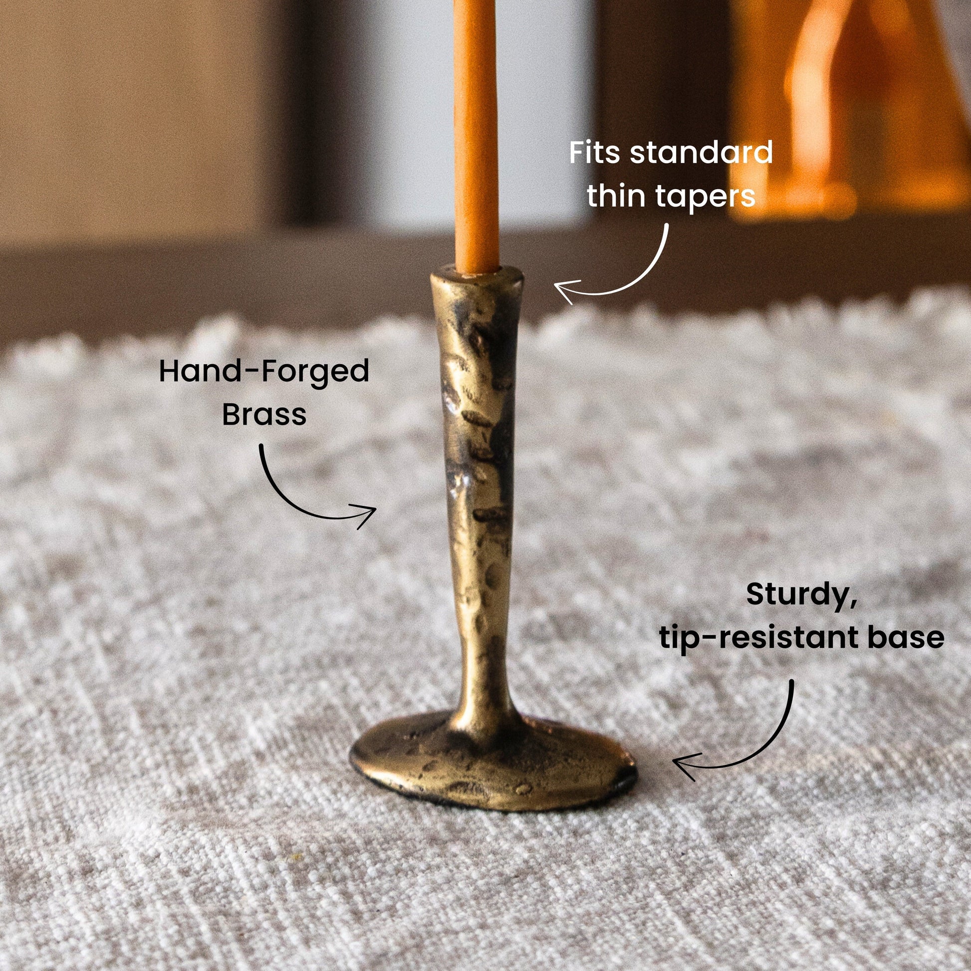 Mini Antique Brass Candlestick Out of the Blue