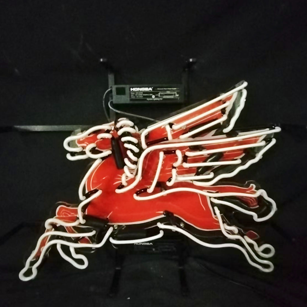 Mobilgas Gas Oil Flyin Horse White Neon Signs Light Neon Signs Land