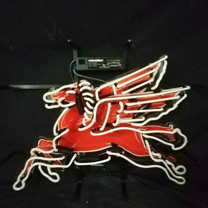 Mobilgas Gas Oil Flyin Horse White Neon Signs Light Neon Signs Land