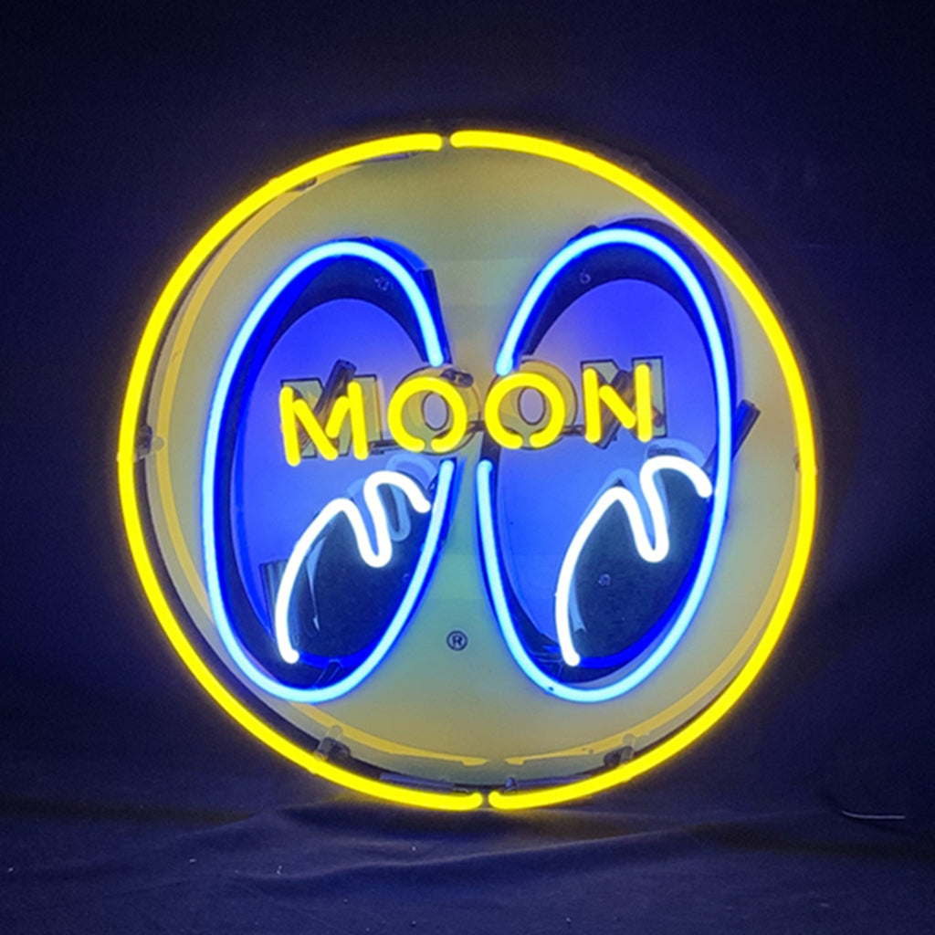 Moon And Eyes in Yellow Neon Signs Light Neon Signs Land