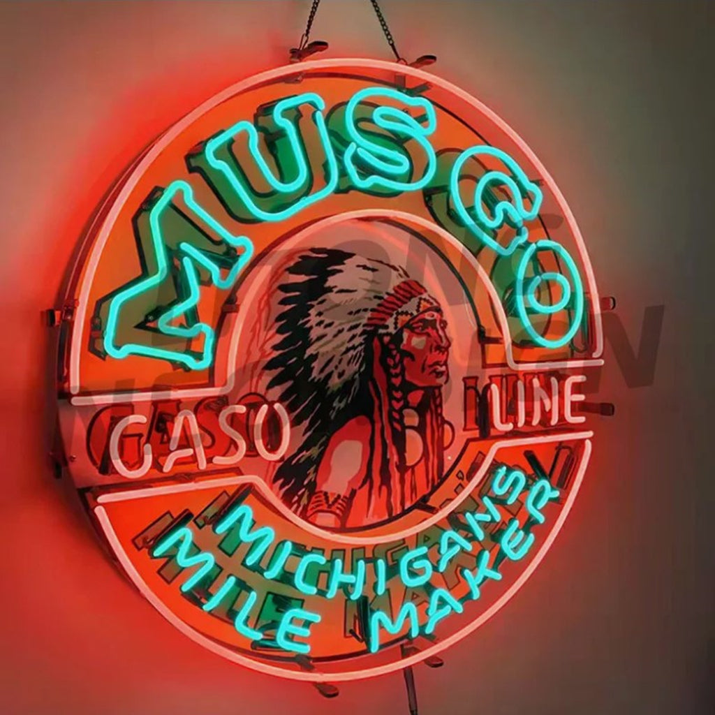 Musgo Gasoline Michigans Mile Maker Neon Signs Neon Signs Land