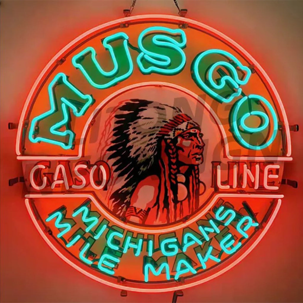 Musgo Gasoline Michigans Mile Maker Neon Signs Neon Signs Land