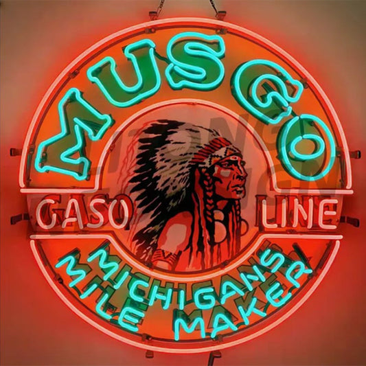 Musgo Gasoline Michigans Mile Maker Neon Signs Neon Signs Land