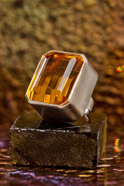 Square Goliath Ring in Golden (Silver) SHIPS IN APRIL