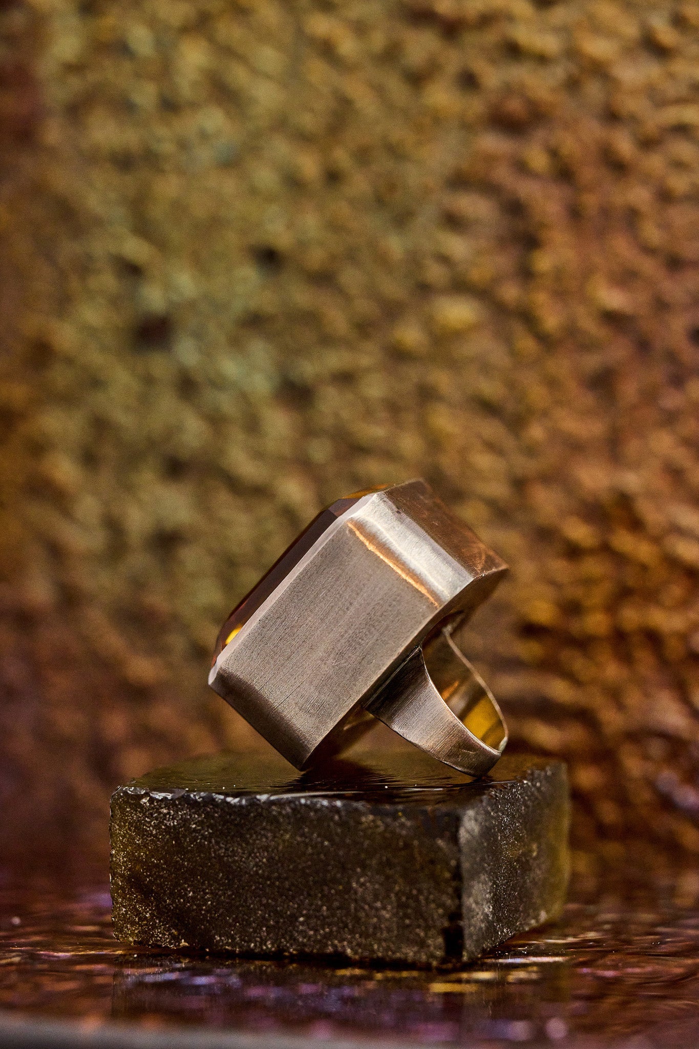 Square Goliath Ring in Golden (Silver) SHIPS IN APRIL