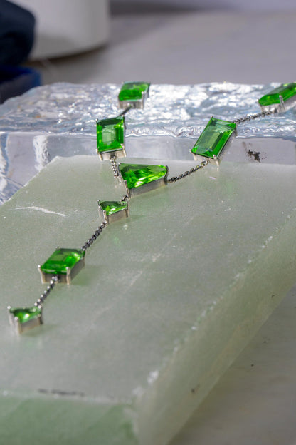 Slink Y-Chain in Green Envy (Silver) SHIPS IN APRIL
