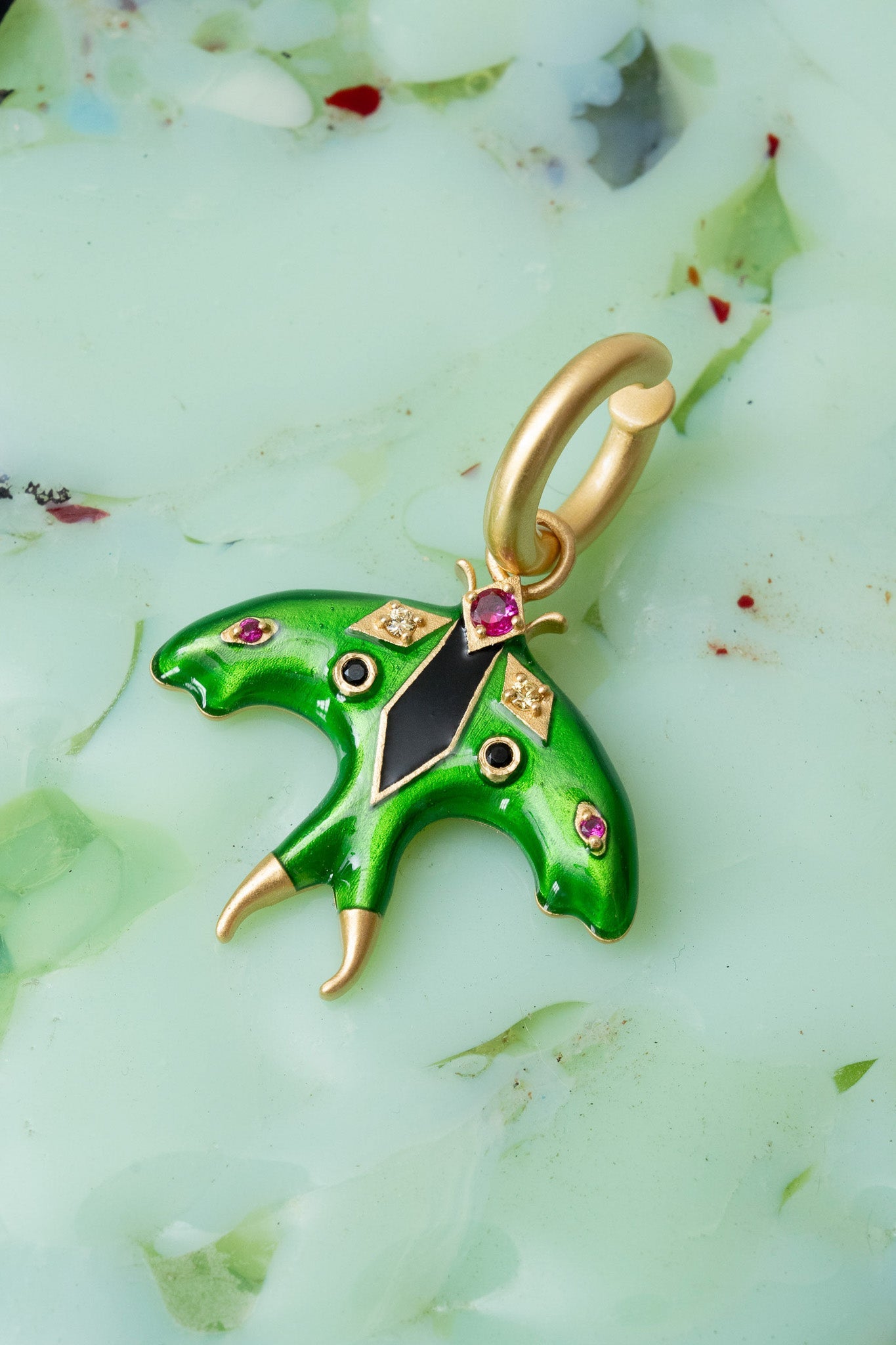 Luna Moth Enamel Ear Cuff (Gold) SHIPS IN APRIL