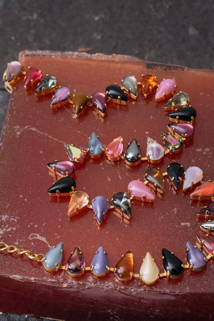 Fang Layering Choker in Punk Rocks (Gold)