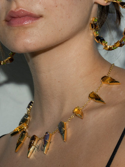 The Saber Tooth Necklace in Angora (Gold) SHIPS IN APRIL