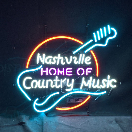 Nashville Home of Country Muisc Guitar Neon Signs Neon Signs Land
