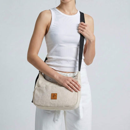 Crossbody Crescent Bag - Canvas Shoulder Bag for Women