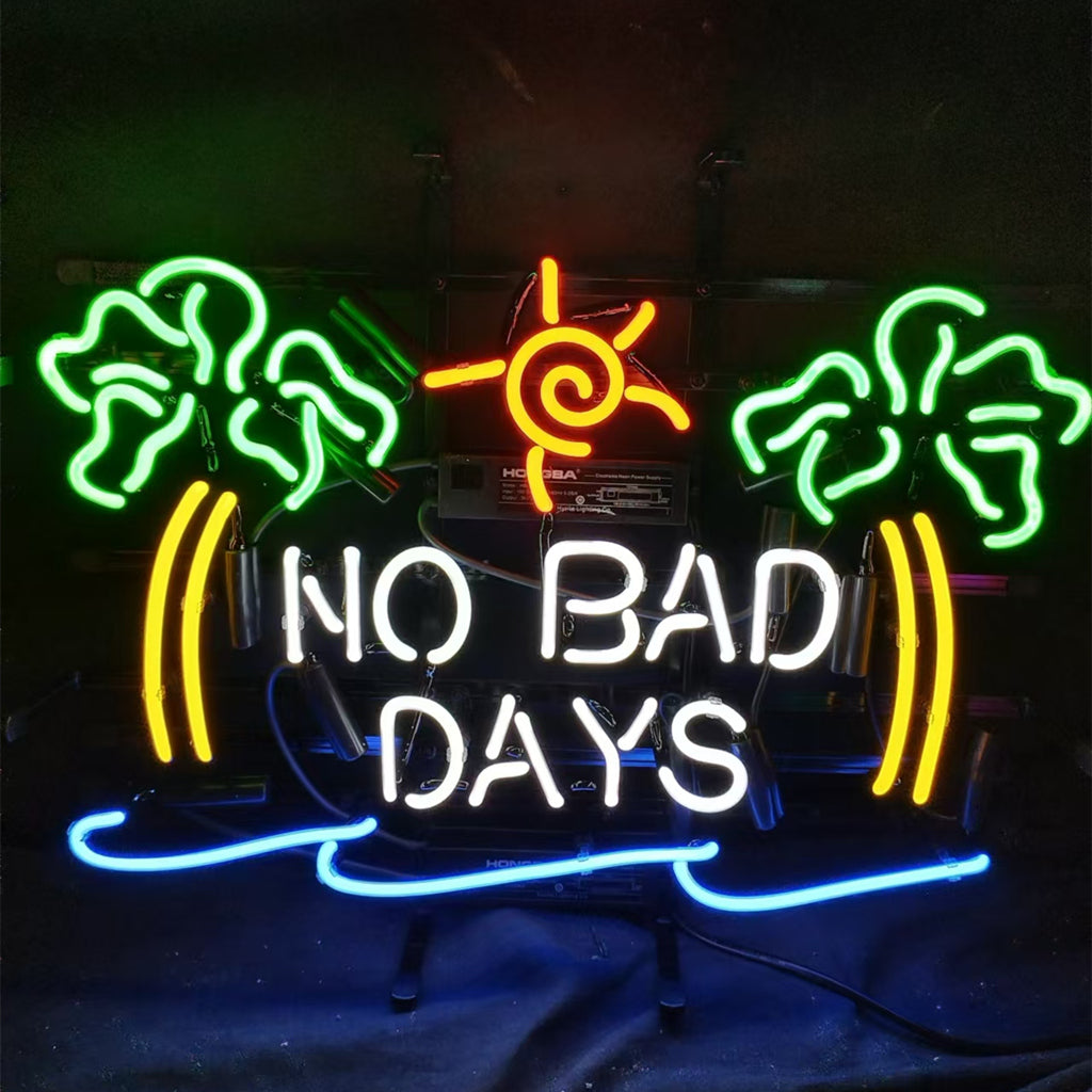 No Bad Days Sun Beach Palm Tree Neon Signs Neon Signs Land