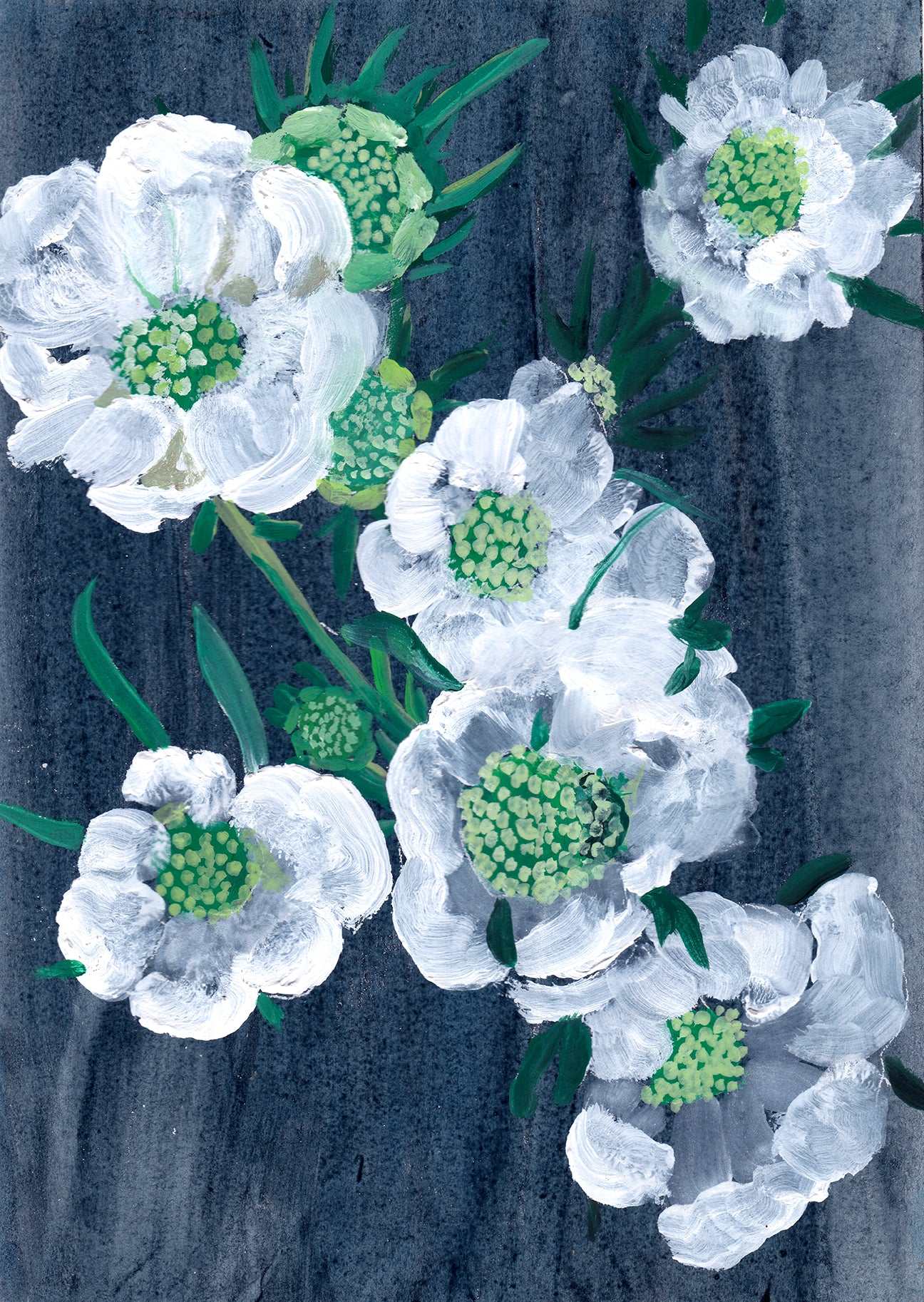 October Blooms II – Original Gouache Painting (9" x 12")