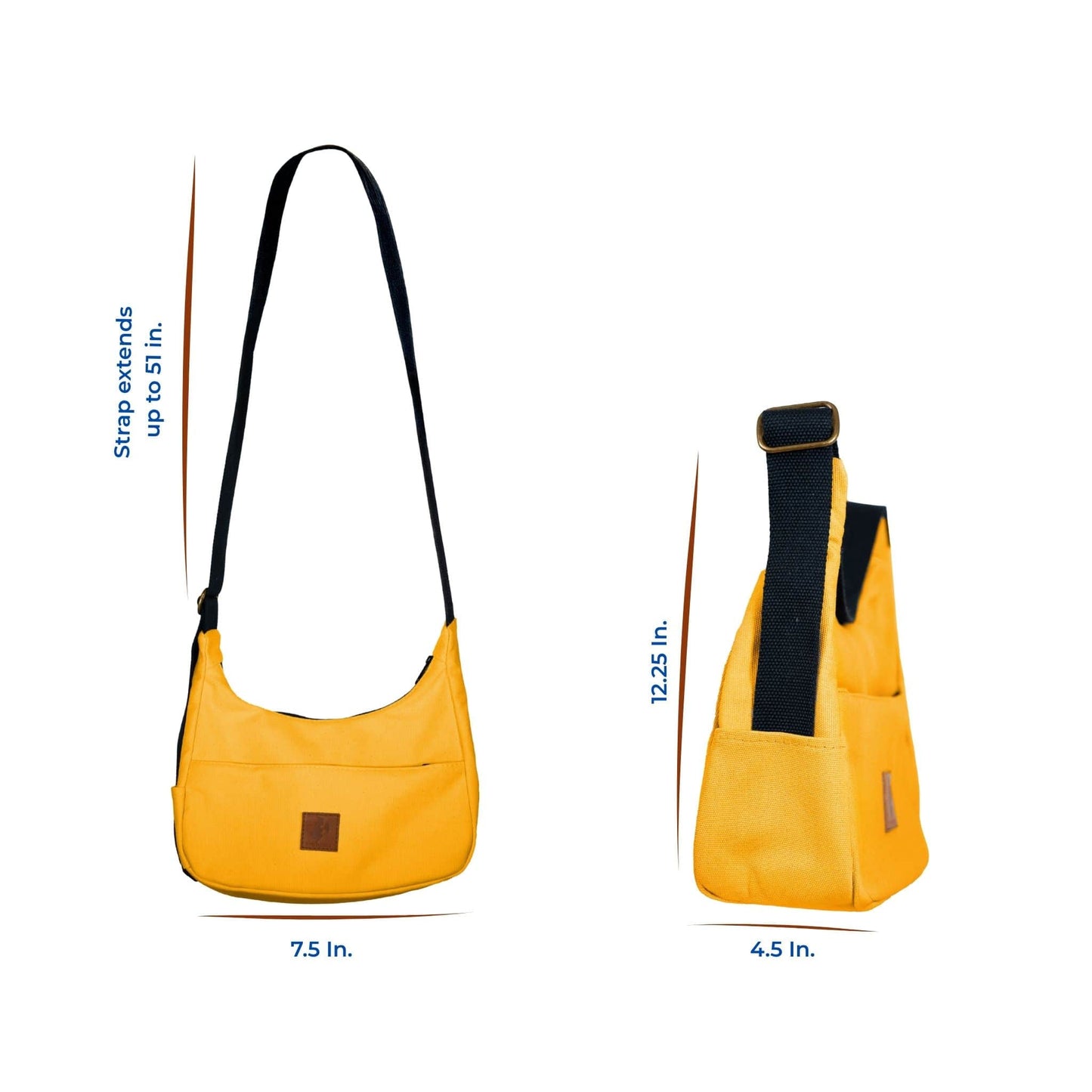 Crossbody Crescent Bag - Canvas Shoulder Bag for Women