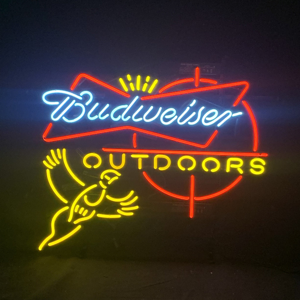 Outdoors Pheasant Budweiser with Crown Neon Light Sign Neon Signs Land