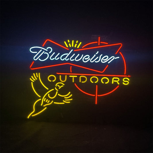 Outdoors Pheasant Budweiser with Crown Neon Light Sign Neon Signs Land