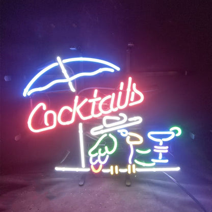 Cocktails with Under Umbrella Parrot Neon Signs Neon Signs Land