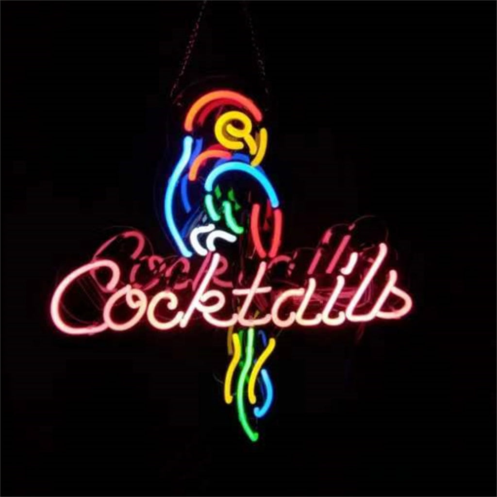 Parrot and Cocktails Font Neon Signs Neon Signs Land