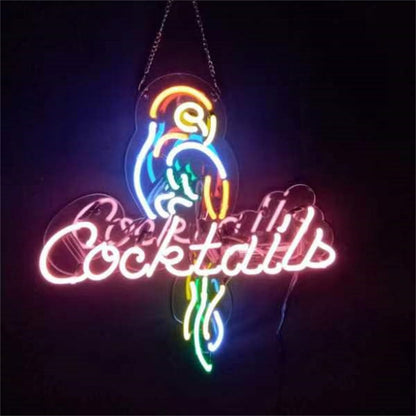 Parrot and Cocktails Font Neon Signs Neon Signs Land