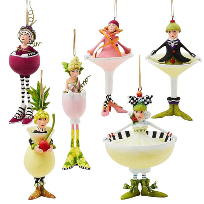 Patience Brewster Mini Cocktail Ornaments, Set of 6