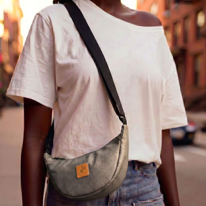 Round Mini Vegan Leather Shoulder Bag - Vegan Leather Purse