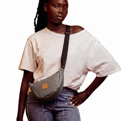 Round Mini Vegan Leather Shoulder Bag - Vegan Leather Purse