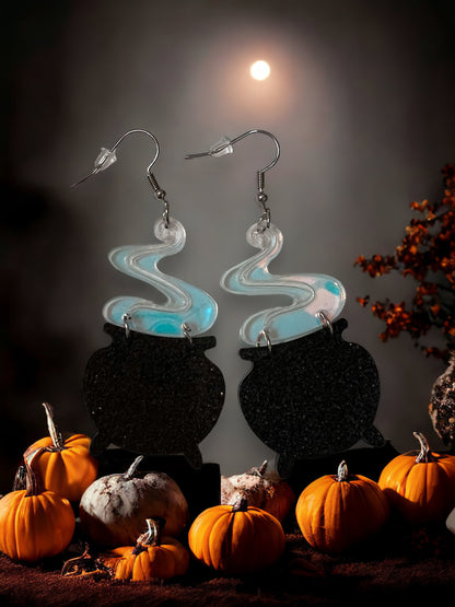 Witches Brew Halloween Earrings by Lipstick & Chrome Quirks!