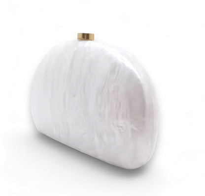 Acrylic Clutch or Crossbody Handbag - White Quirks!