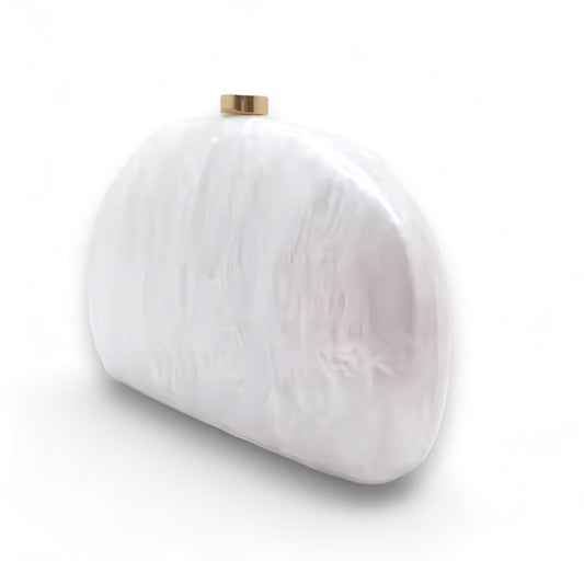 Acrylic Clutch or Crossbody Handbag - White Quirks!
