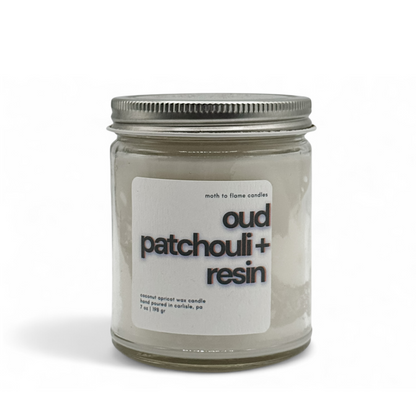 Oud Patchouli + Resins – 7 oz Candl Moth to Flame Candles