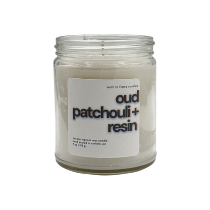 Oud Patchouli + Resins – 7 oz Candl Moth to Flame Candles