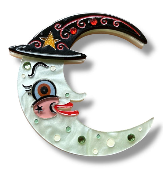 Witchy Crescent Moonhilda Brooch by Johanna Parker x Lipstick & Chrome Quirks!