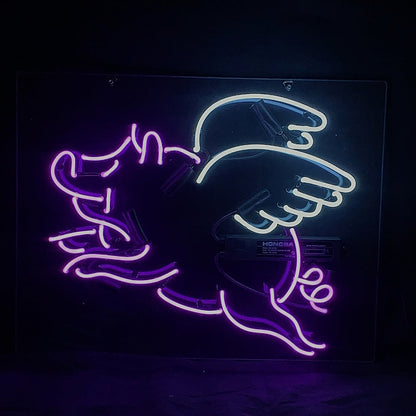 Purple Pig with Wings Neon Signs Neon Signs Land