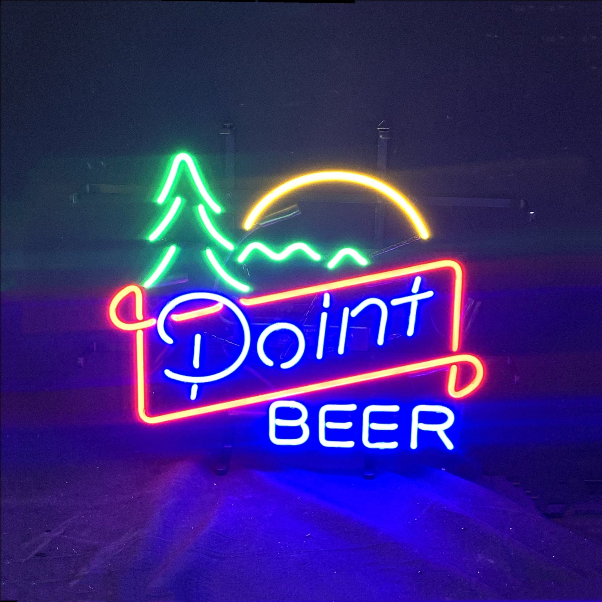 Point Beer Mountain Sunrise Neon Sign Light Neon Signs Land