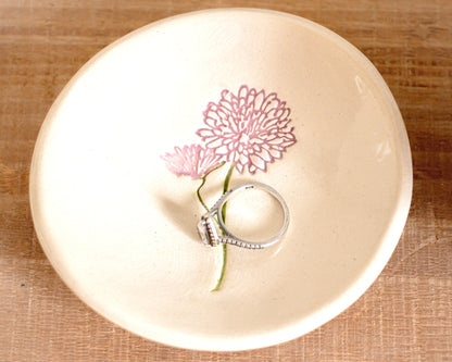 Birth Flower Ring Dish prodigalpottery
