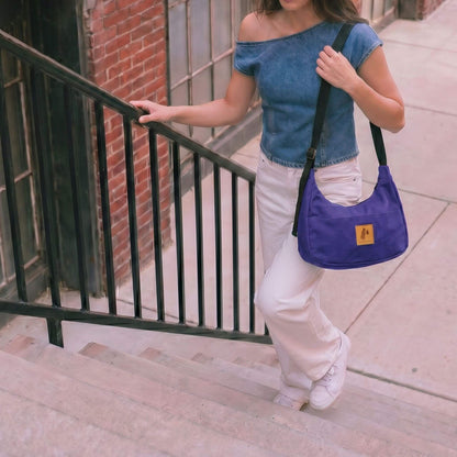 Crossbody Crescent Bag - Canvas Shoulder Bag for Women