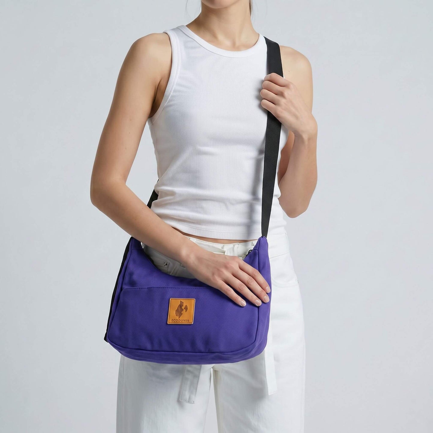 Crossbody Crescent Bag - Canvas Shoulder Bag for Women