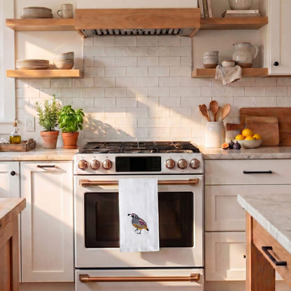 100% Cotton Tea Towels with Bird Embroidery - Kitchen Towels