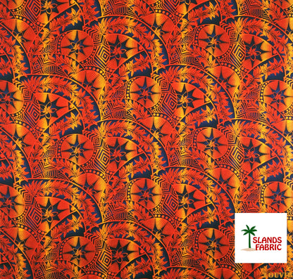 Plumeria Star Design Rayon Fabric | Islands Fabric Islands Fabric