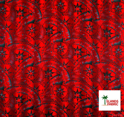 Plumeria Star Design Rayon Fabric | Islands Fabric Islands Fabric
