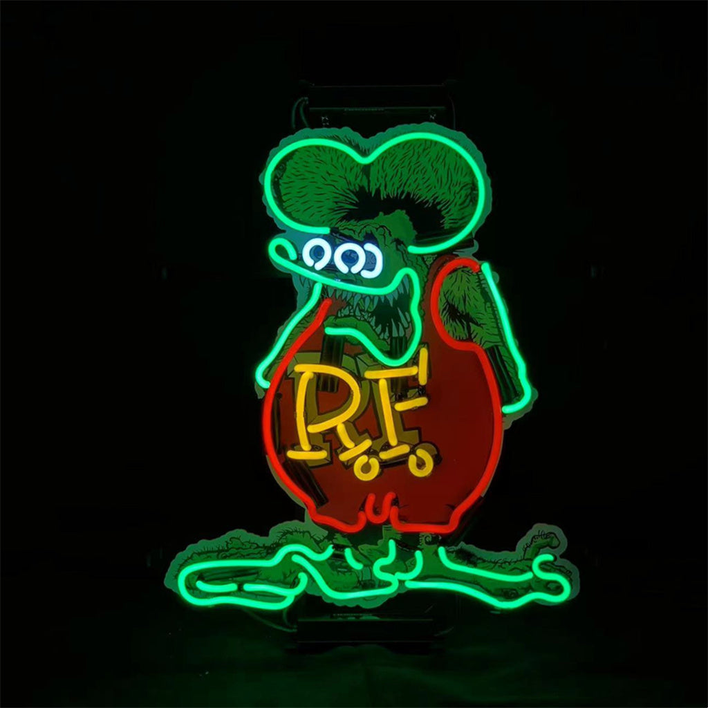 RF Rat Fink Mouse with Acrylic Logo Neon Signs Light Neon Signs Land
