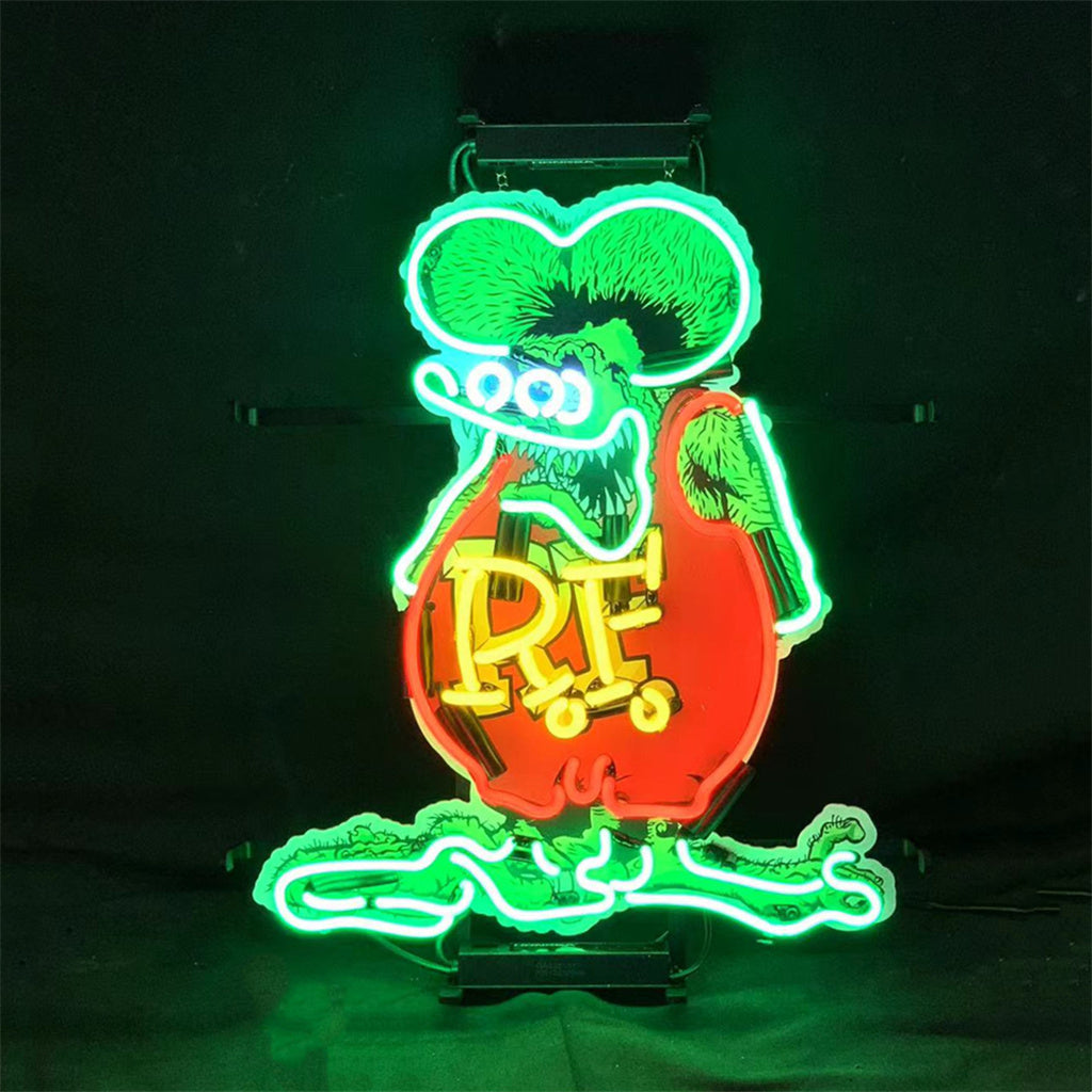 RF Rat Fink Mouse with Acrylic Logo Neon Signs Light Neon Signs Land
