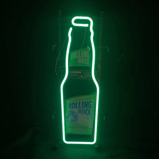 Rollin Rock Bee with Bottle Neon Sign Light Neon Signs Land