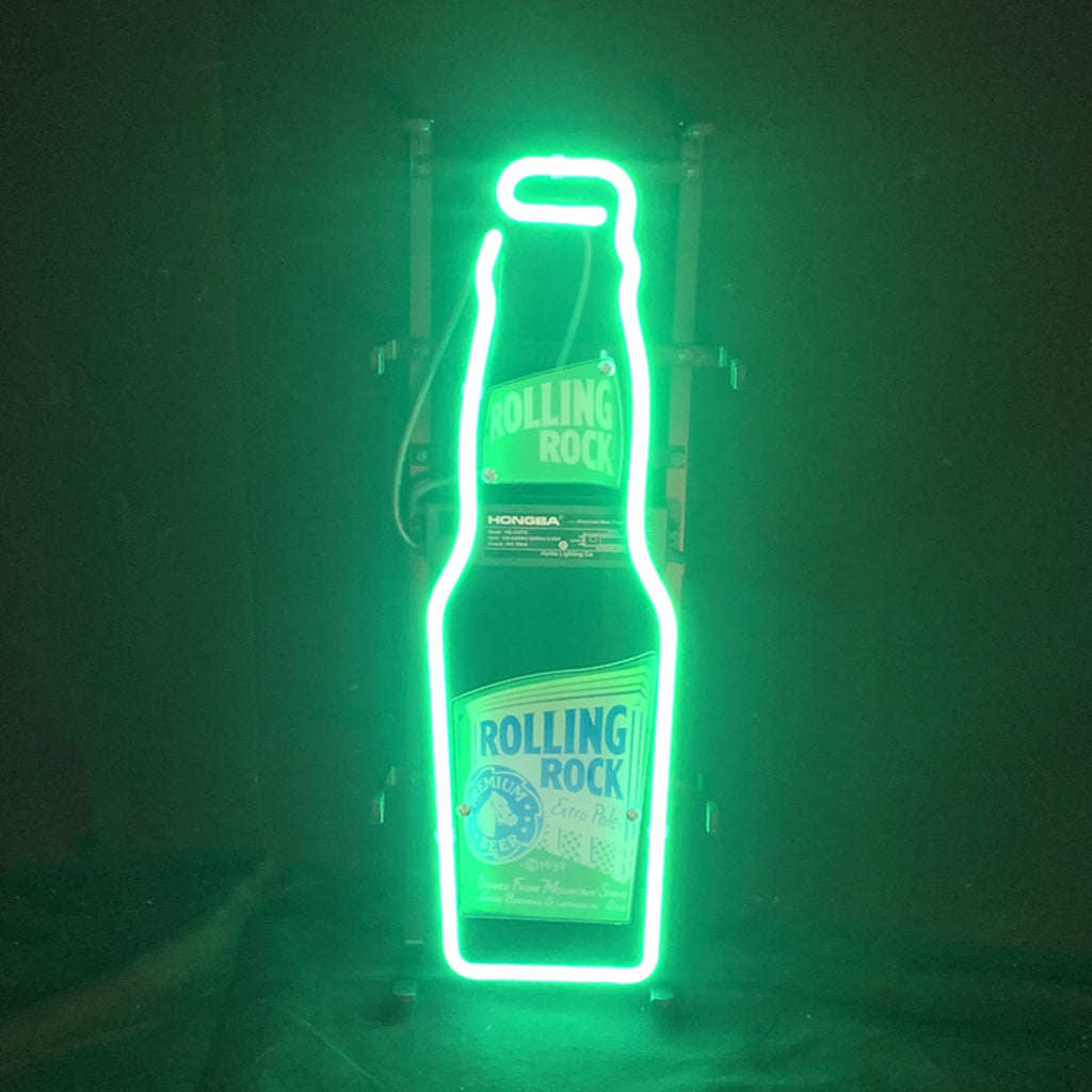 Rollin Rock Bee with Bottle Neon Sign Light Neon Signs Land
