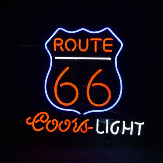 Route 66 Road Logo Coors Light Neon Signs Light Neon Signs Land