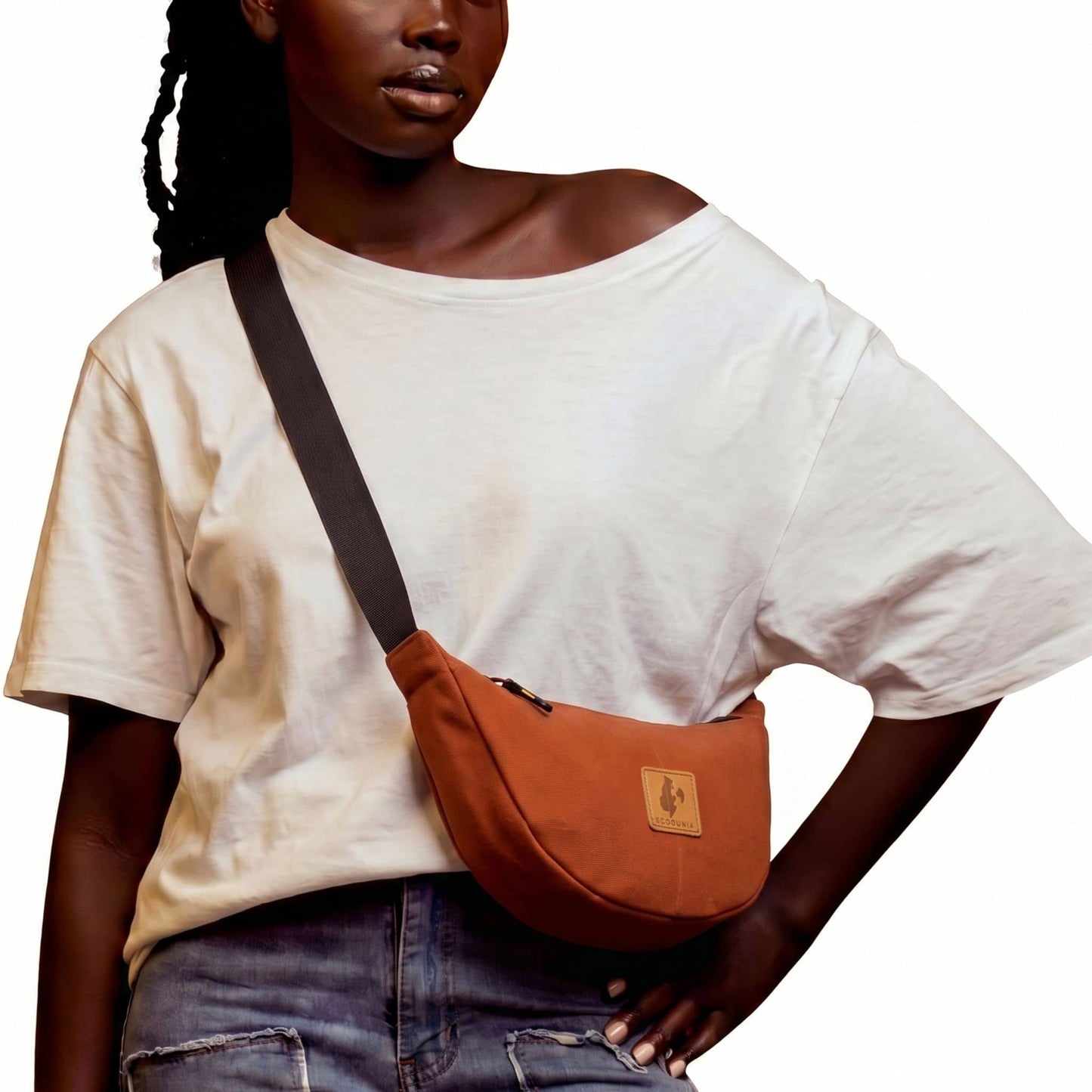 Round Mini Shoulder Bags for Women - Canvas Bag